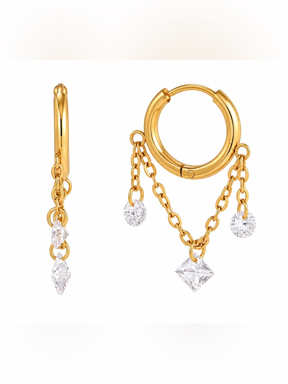 Crystal hoop earrings D190